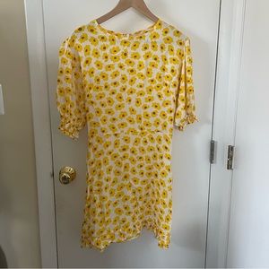 faithfull the brand yellow mini dress